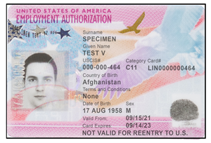Afghanistan Employment Authorization Card