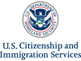 Department of Homeland Security Seal with U.S. Citizenship and Immigration Services text under the seal.
